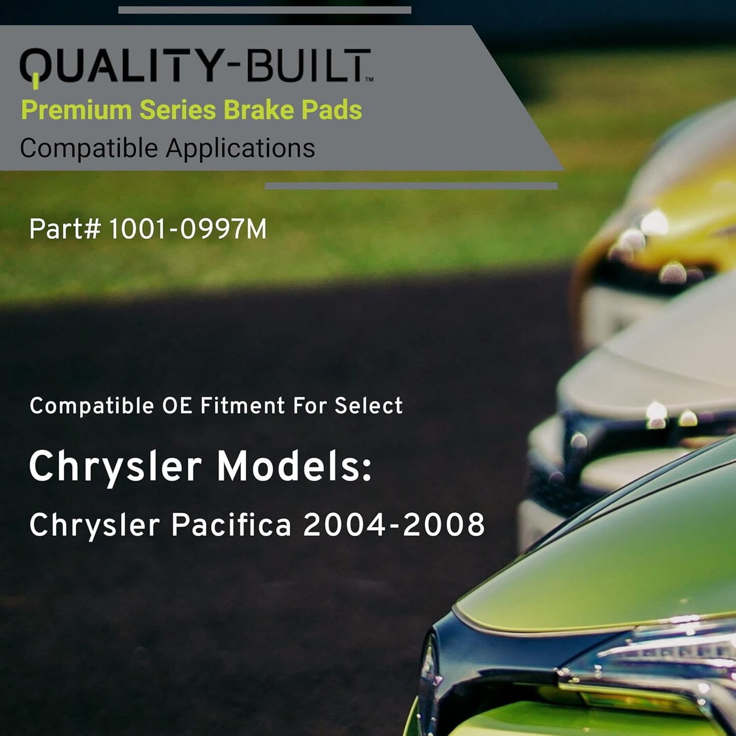 Premium Semi-Metallic Front Brake Pads (1001-0997M) Compatible with Chrysler Pacifica 2004-2008