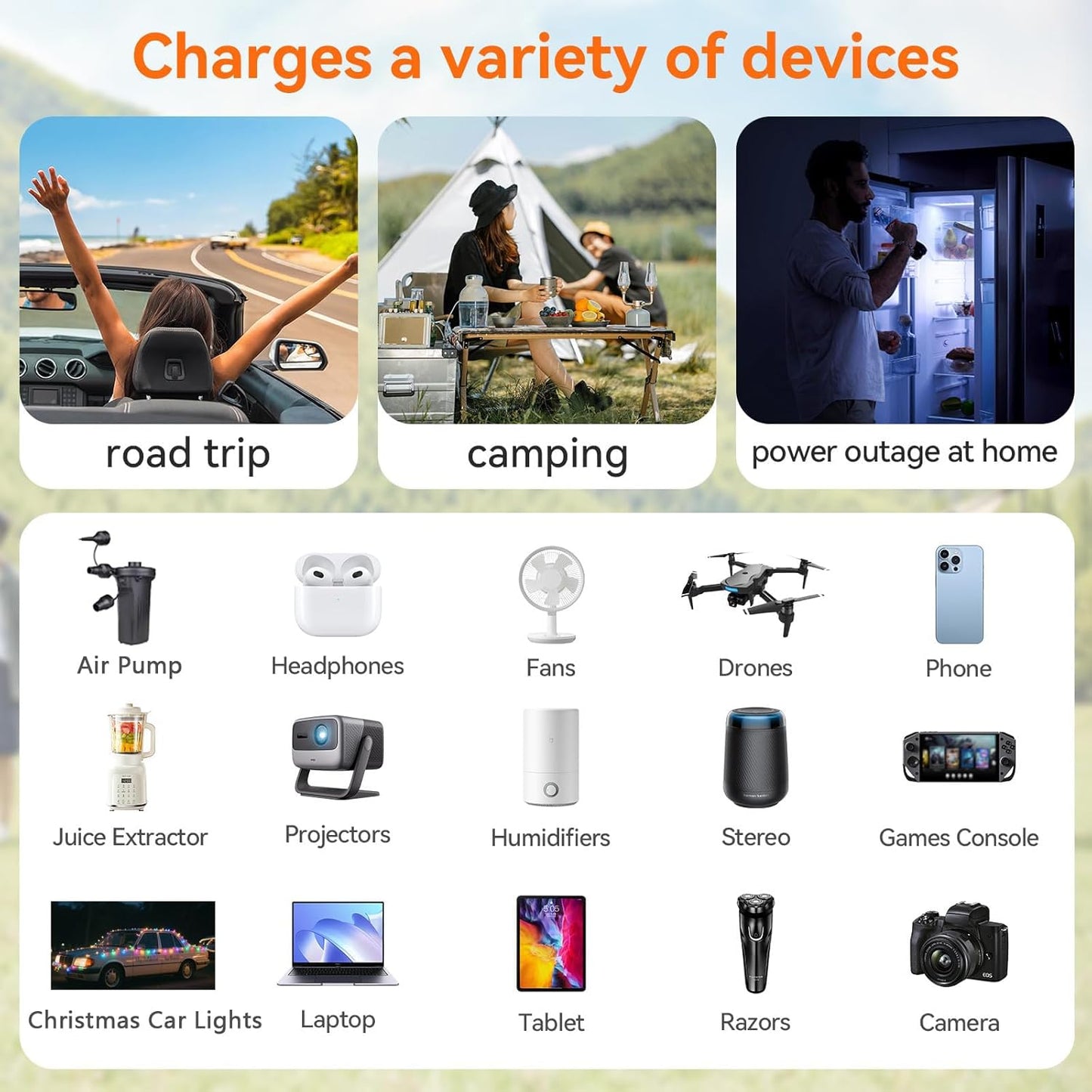 300W Car Power Inverter 12v to 110v, Car Plug in Adapter Outlet with PD 27w USB-C and Fast Charger 18w USB-A, Car Outlet Adapter, Car Converter to Outlet Plug, Power Inverters for Vehicles (Blue)