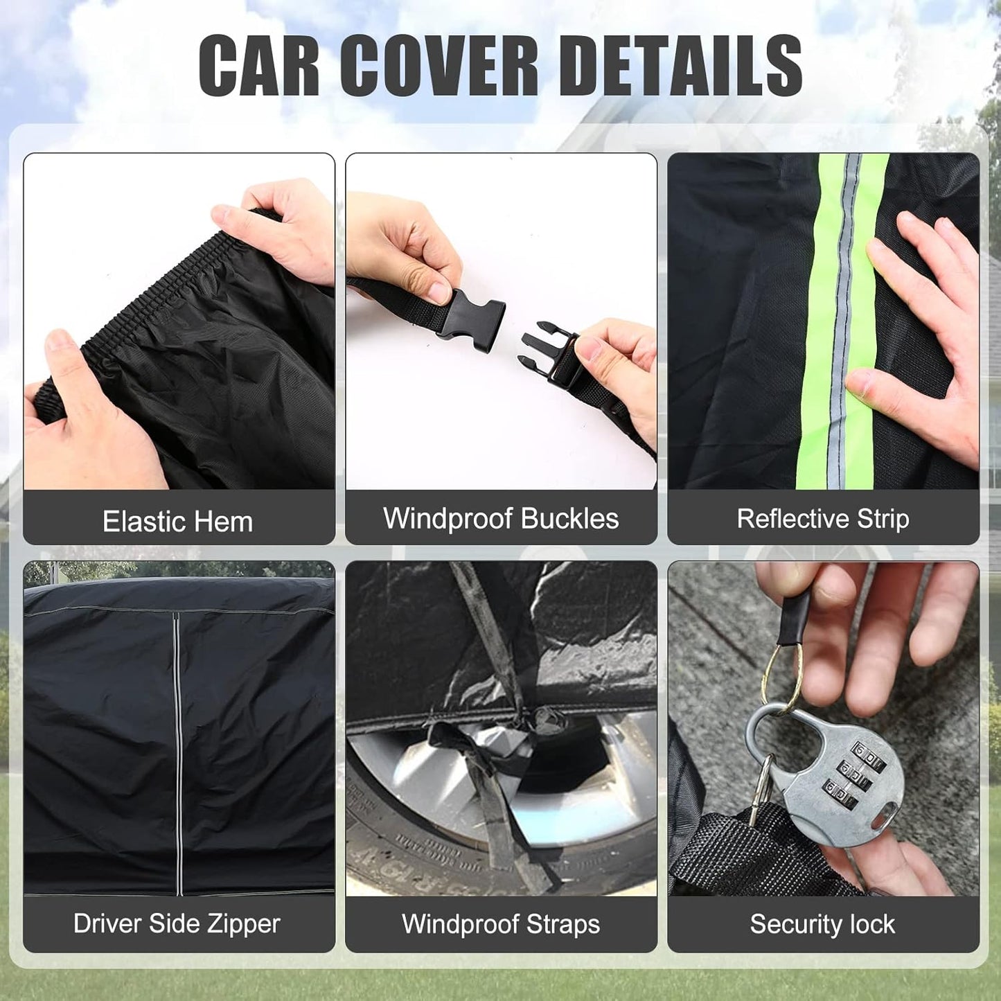 Waterproof Car Cover Compatible with Chevrolet Blazer 2LT/3LT/RS/Premier 2019-2025, 420D 6 Layers All Weather Car Covers with Zipper Door for Snow Rain Dust Hail Protection