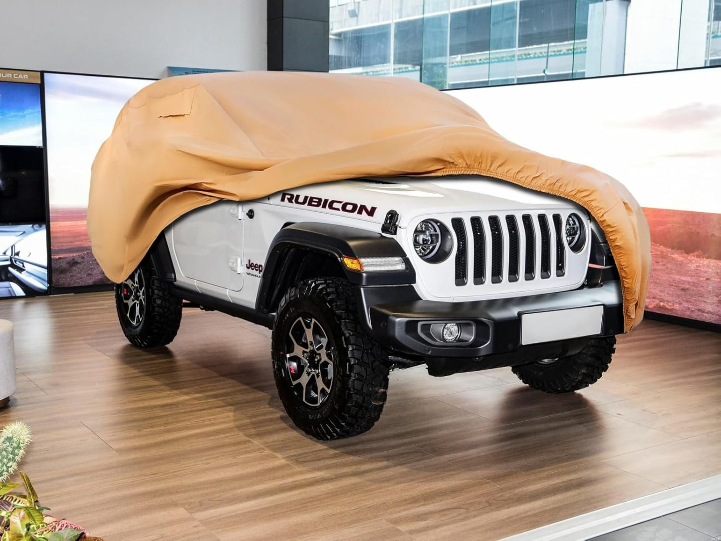 Heavy Duty Outdoor Car Cover Custom Fit for Jeep Wrangler 2 Door, Windproof All Weather Waterproof Sun Rain UV Dust Snow Protection Outdoor Car Covers