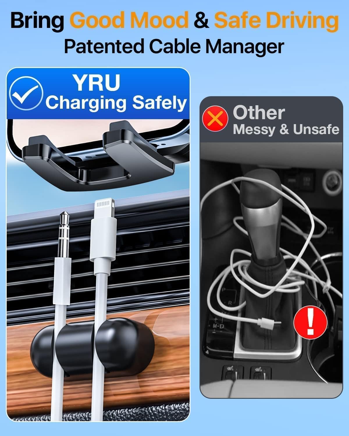 [True Military-Grade & 360 Degrees Rotatable Suction] 2025 YRU Ultimate Car Phone Holder Mount 【90+LBS Safest Strongest & Patent Certs】Dashboard Windshield Vent for iPhone 16 15 Pro Max Samsung, Blue