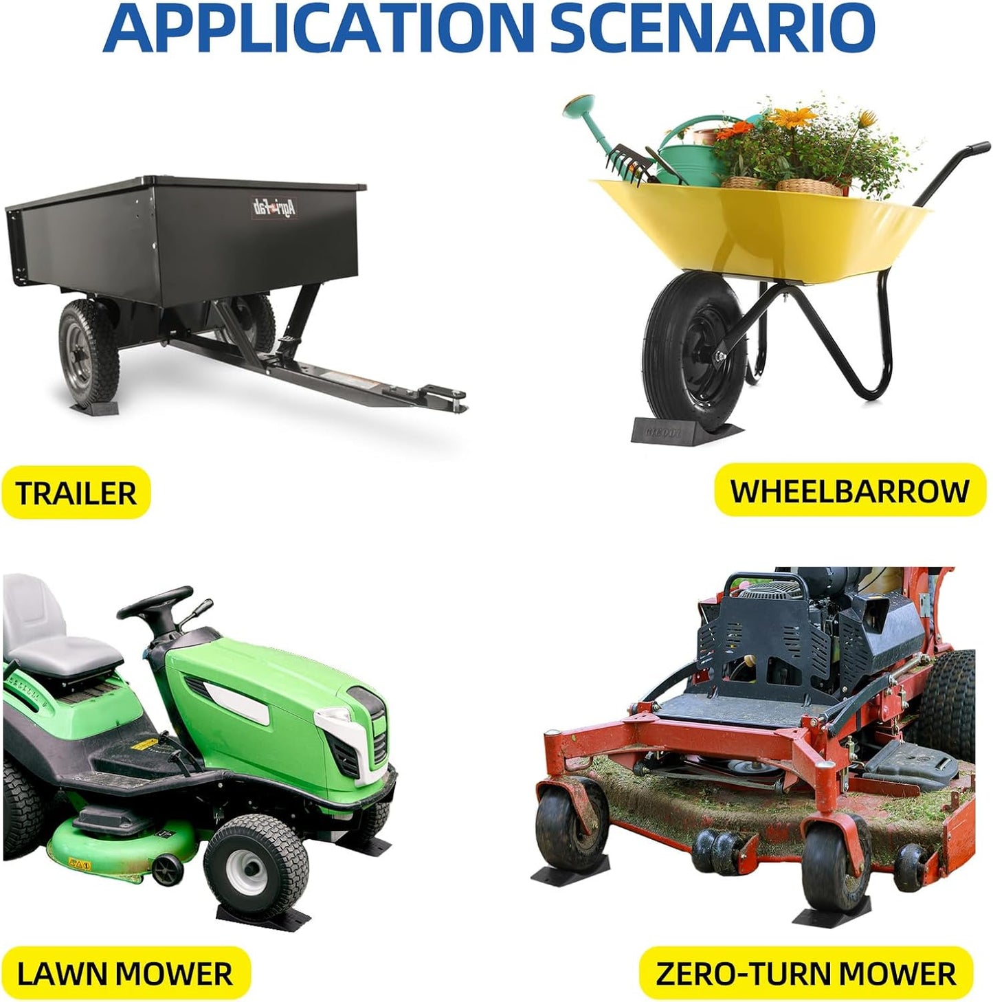 2-Pack Flat Free Tire Saver Ramp for 13-17" PU Foam Tire and Wheel, Non-Flat Spots Tire Saver Ramp, Suitable for Lawnmower, Wheelbarrow, and Trailer