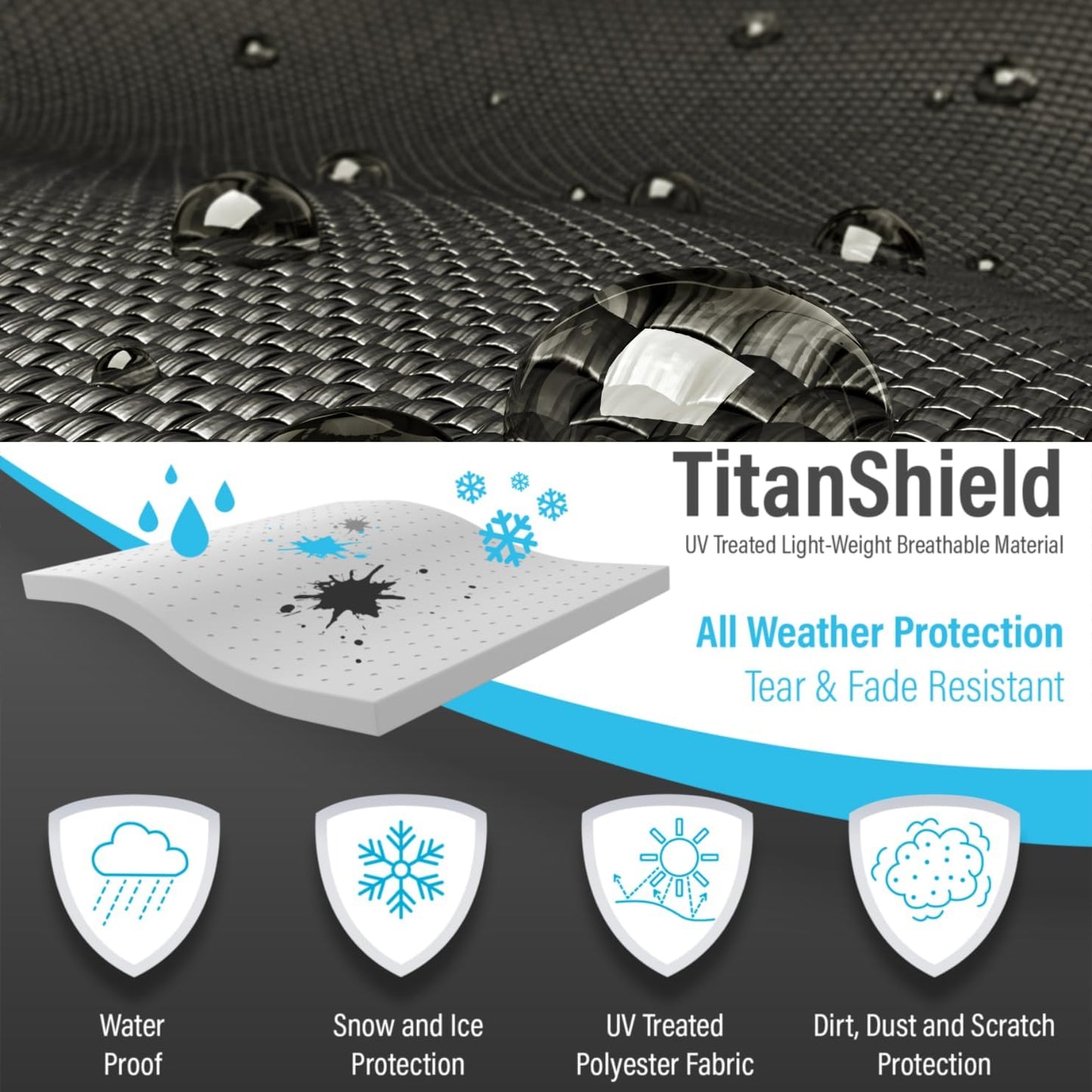 Deluxe Motorcycle Cover, Waterproof All Weather Outdoor Protection Universal Motorcycle Cover, Fade & Tear Proof Polyester fits Motorbike up to 90" L