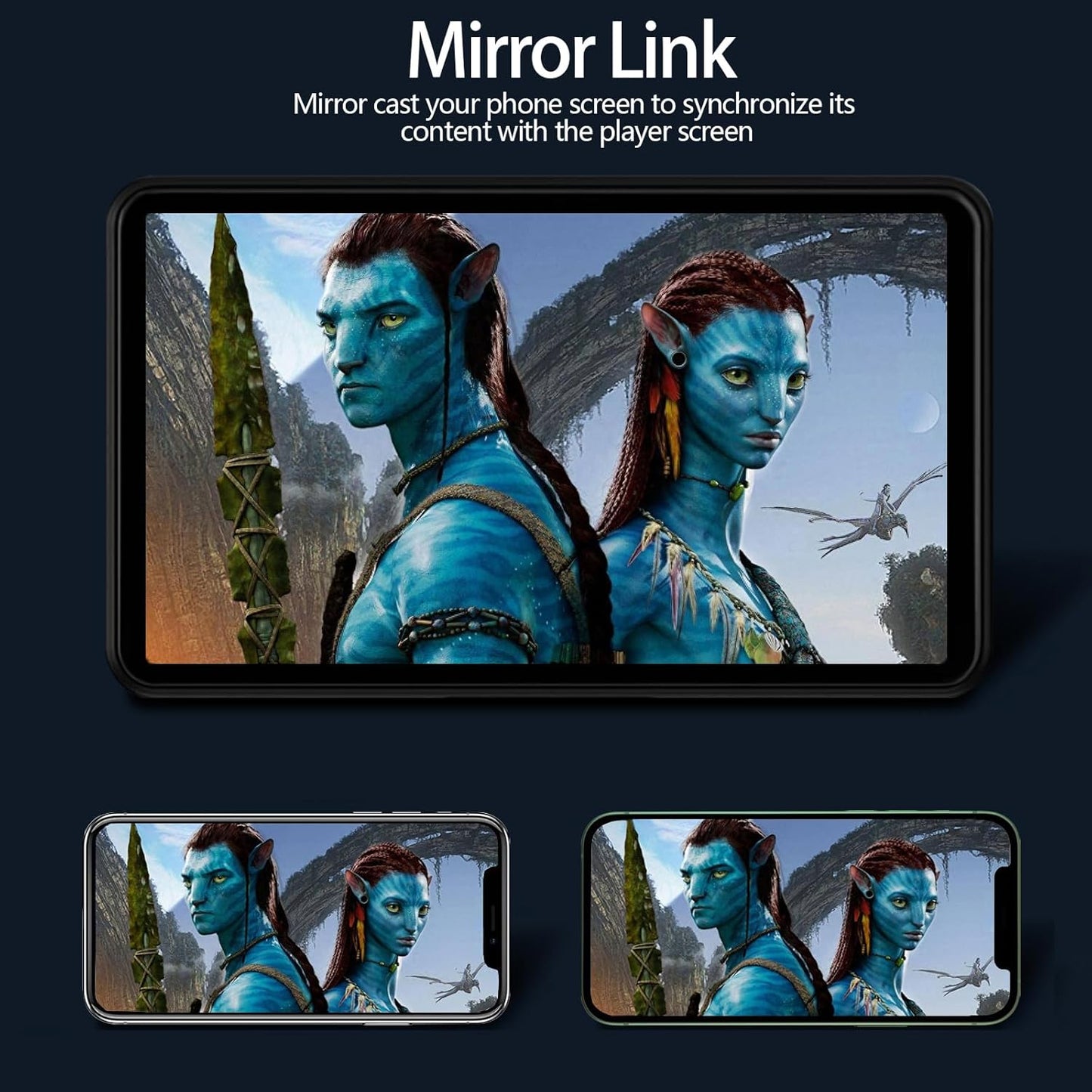 for Apple Carplay Wireless Portable 7" Touchscreen Car Stereo Voice Control with Apple Car Play & Android Auto Car Audio Backup Camera Bluetooth GPS Navigation/Mirror Link Fits All Cars