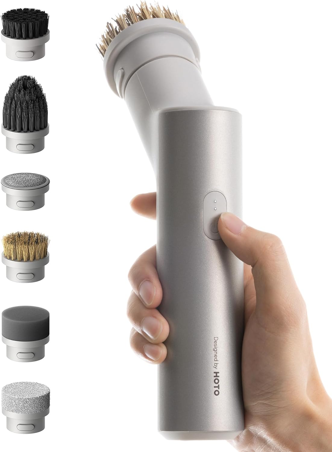 HOTO Cordless Electric Spin Scrubber, IPX7 Full Body Waterproof Dish Scrubber Brush, Bathroom Cleaning Brush, Max 22 in-lb, Power Scrubber with 9 Brush Heads for Kitchen, Sink, Bathroom, Shower, Tile