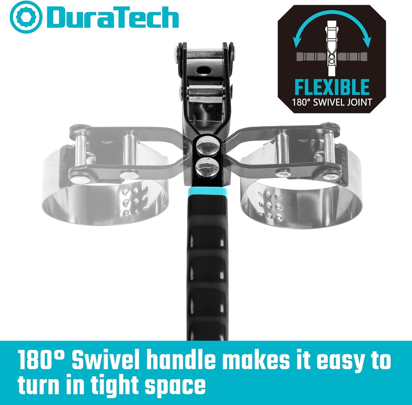 DURATECH Small Swivel Oil Filter Wrench, Oil Filter Removal Tool Fits Filters 2-3/4" to 3-1/4", Perfect for Car Repair Tools