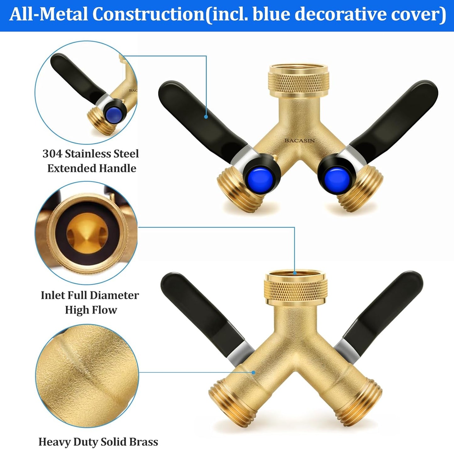 2 Pack Hose Splitter 2 Way Heavy Duty