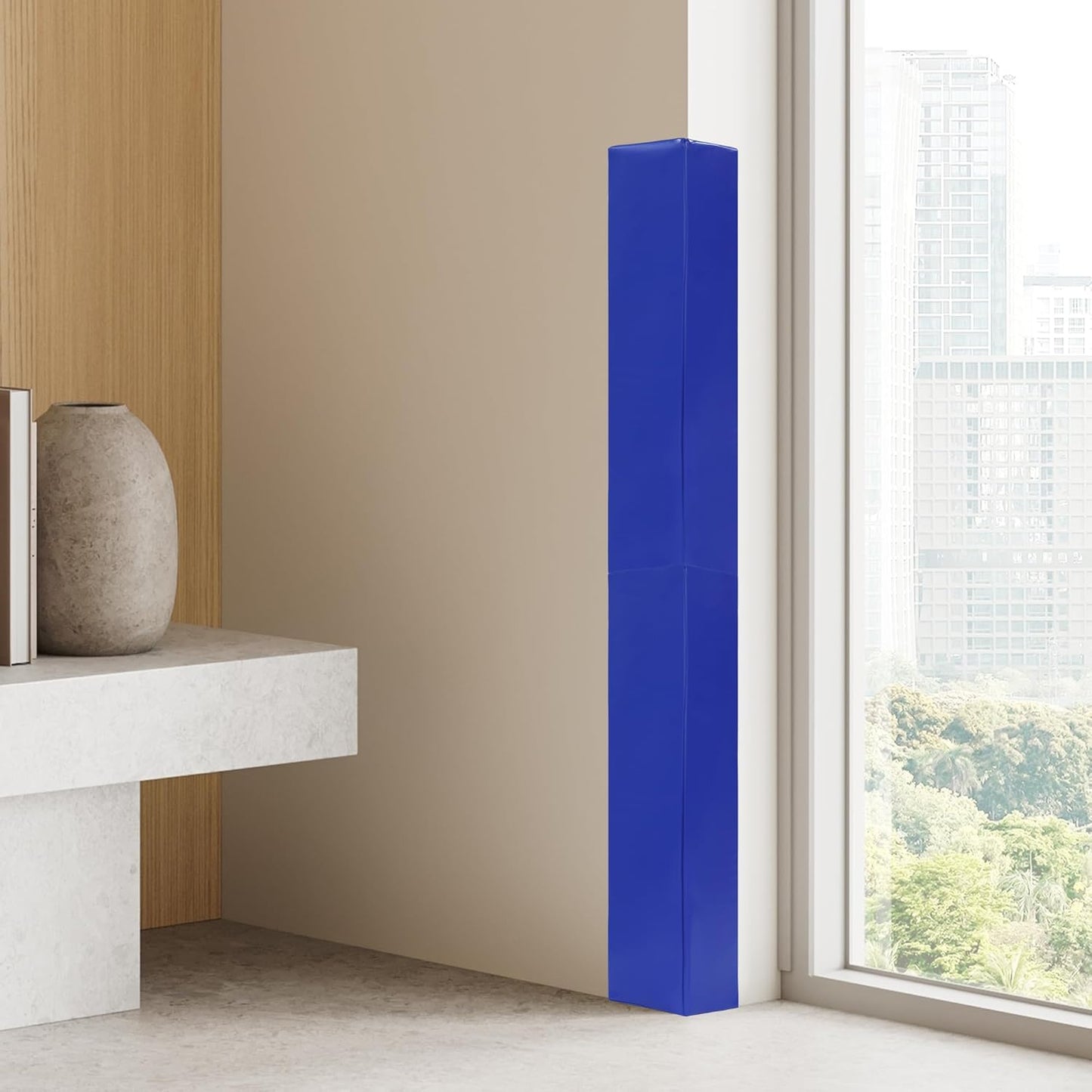 ROYALAY Wall Corner Guard, Heavy Duty Corner Protectors for Safety, Foam Basketball Court, Waterproof 2 Sides Corner Pad for Gyms, Basketball Court, Playrooms, Garages, Blue