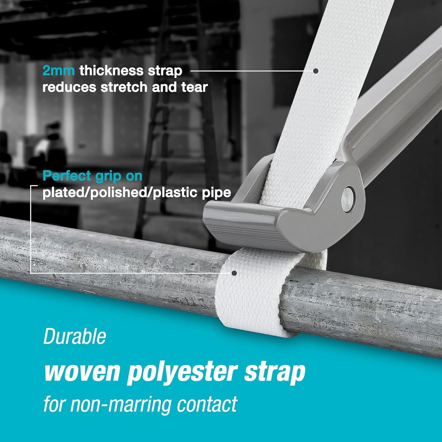 DURATECH Strap Wrench 12" Handle, Adjustable Nylon Strap Pipe Wrenches, Oil Filter Strap Opener Wrench