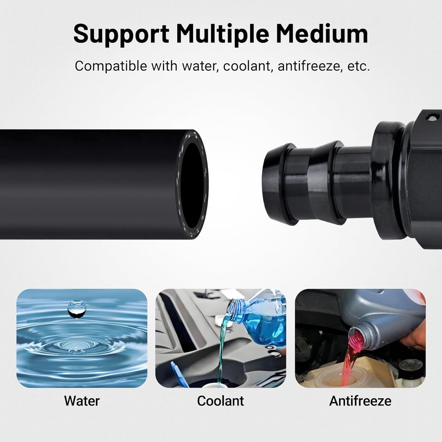 EVIL ENERGY 5/16" Heater Hose Coolant Radiator Straight 100PSI SAE 20R3 10FT Black