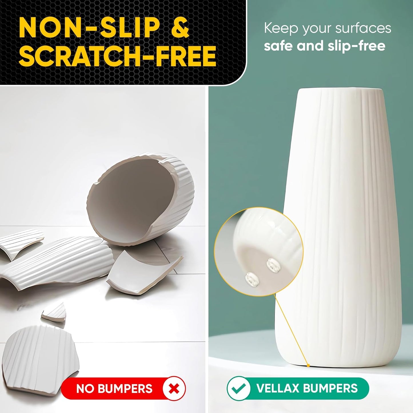 25 Clear Silicone Cabinet Door Bumpers – Self-Adhesive Pads, Quiet Soft Close Drawer Stoppers, Kitchen Sound Dampening Jelly Buttons – Vellax