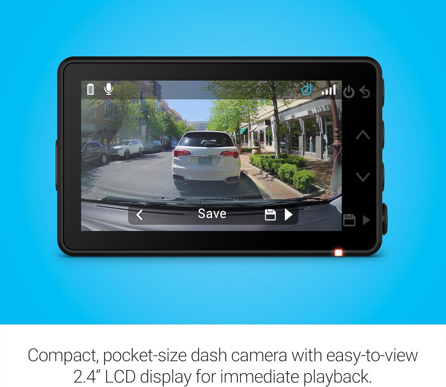 Garmin Dash Cam™ X110, Compact 1080p HD Dash Cam with a 140-degree Field of View, Built in Clarity™ Polarizer, Voice Controlled, GPS, 2.4” Display, Automatic Recording