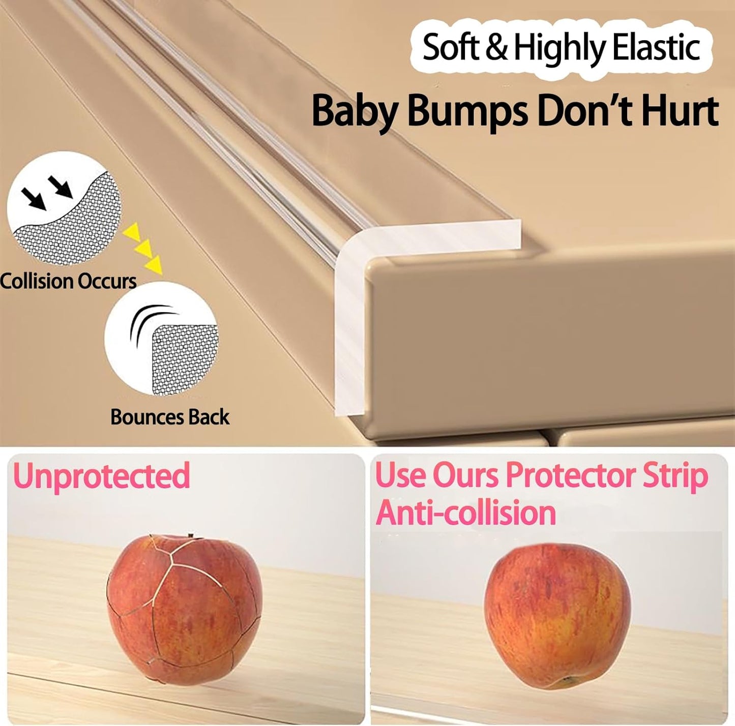 Clear Soft Corner Protectors for Furniture Strip,1.8in x13FT,Sharp Edge & Table Bumper,Window Edge,Wall Protector, Soft Corner Guards Safe for Proof,Table Corner Protectors in Family