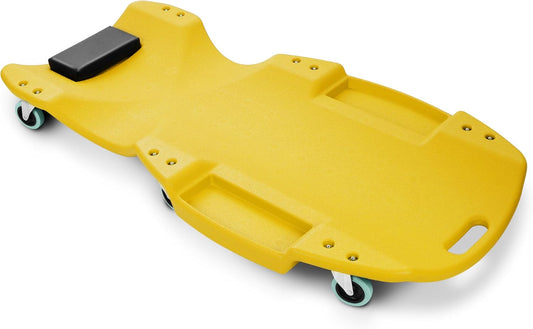 DNA MOTORING 48 Inches Heavy-Duty Low-Profile Roller Automotive Creeper with Padded Headrest, Yellow, TOOLS-00239-YL