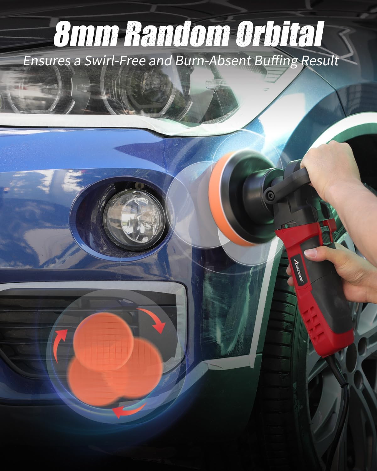 AVID POWER Buffer Polisher, 6-inch Dual Action/DA Polisher for Car Detailing, Random Orbital Car Buffer Polisher Waxer Kit with Variable Speed & 3 Polishing Pads