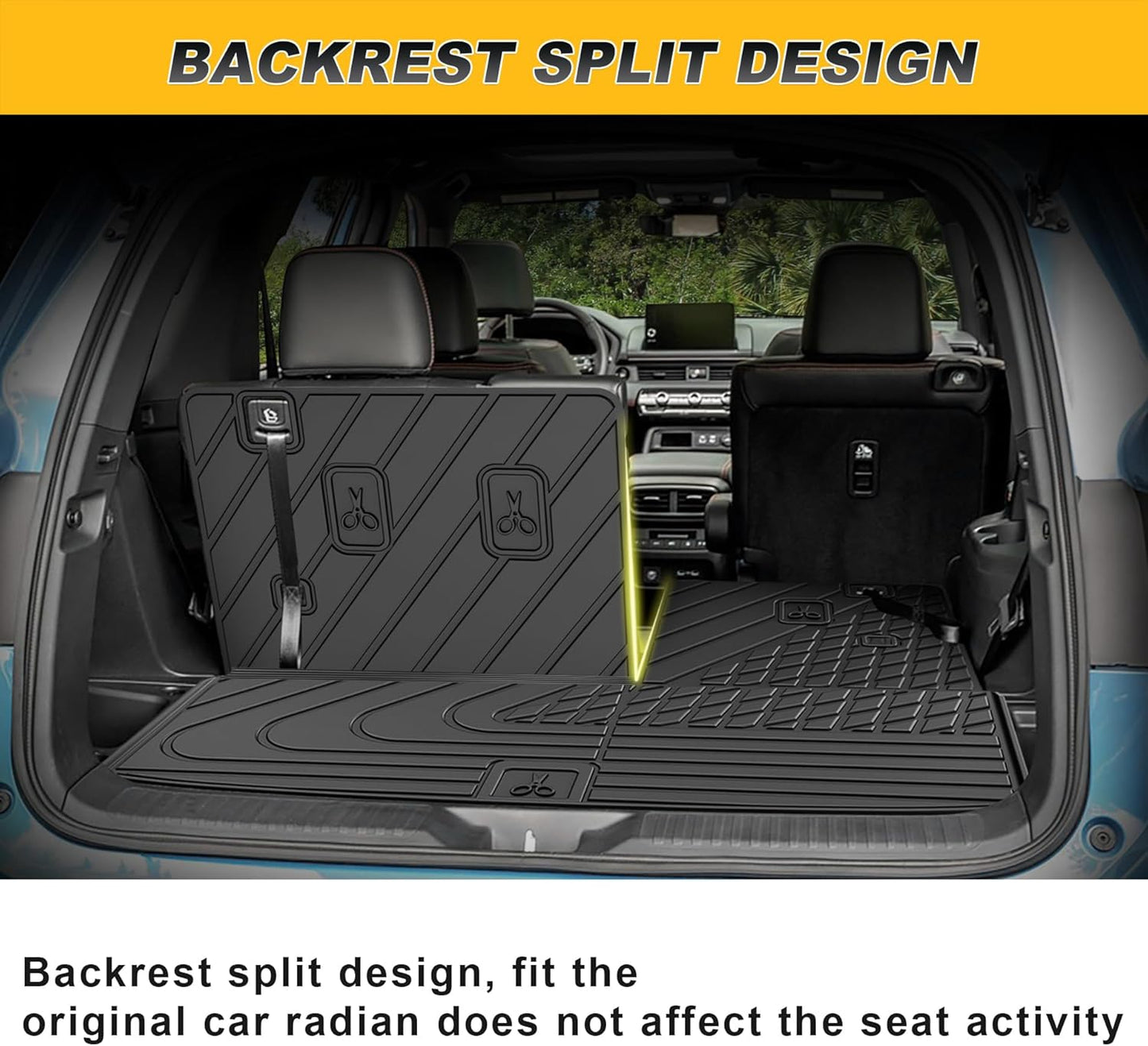 2025 Pilot Floor Mats & Cargo Liner & Backrest Mat Fit for Honda Pilot 2023 2024 2025: All Weather Protection Floor Liner with Back Seat Cover - 1st 2nd 3rd Row Floor Mats Trunk Mat Pilot Accessories
