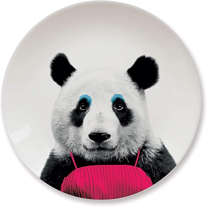 Wild Dining Dinner Plate I Funny Dinner Plate I 100% Ceramic I 9-inch Plate I Funny Plate with Goofy Pet Print I Gift Idea for Students | Di
