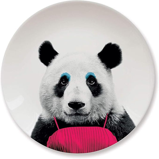 Wild Dining Dinner Plate I Funny Dinner Plate I 100% Ceramic I 9-inch Plate I Funny Plate with Goofy Pet Print I Gift Idea for Students | Di