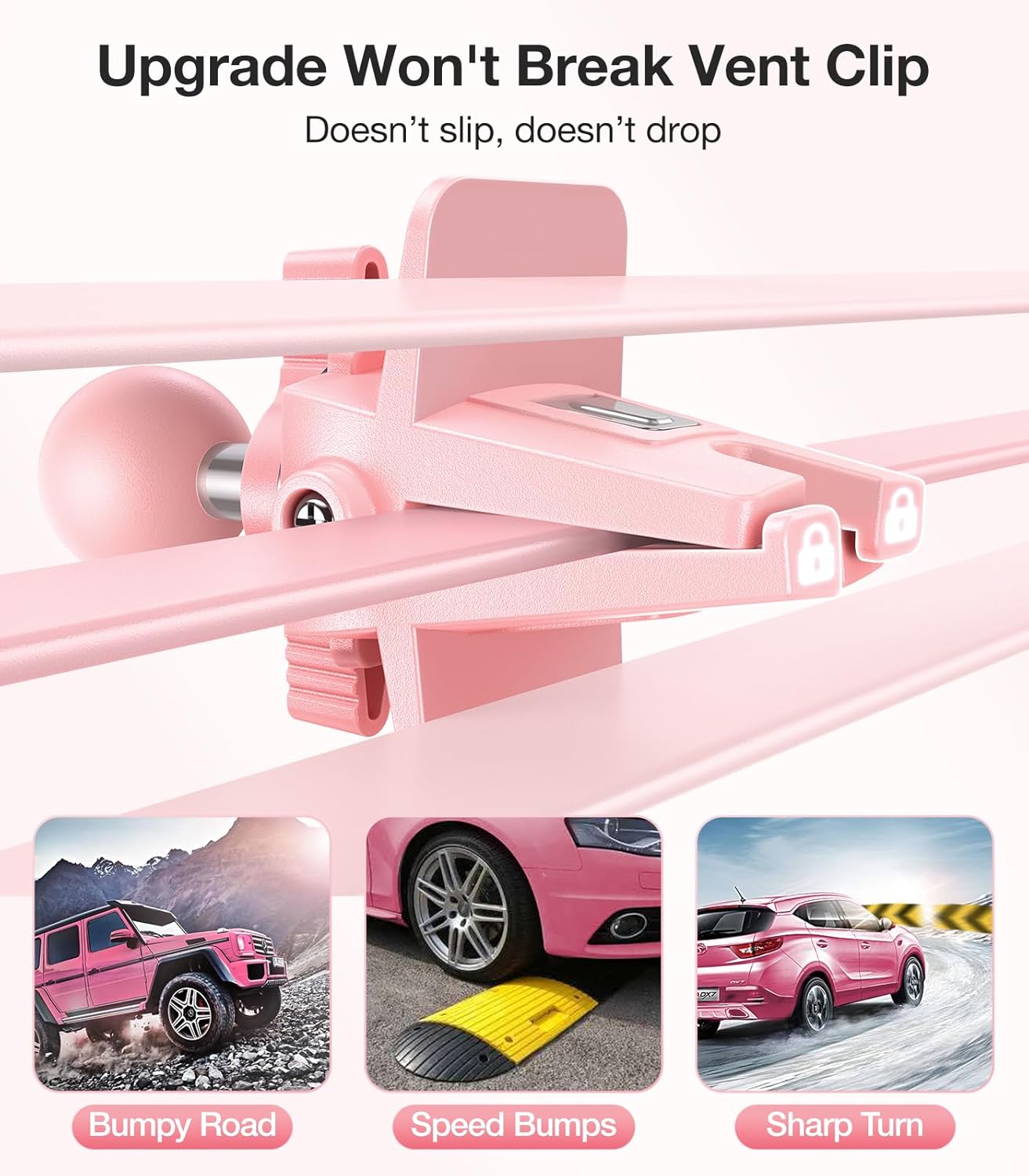 VICSEED for MagSafe Car Mount [Upgraded Strongest Magnet Power] Magnetic Phone Holder for Car Vent 360 Adjustable Magnetic Car Phone Holder Mount for iPhone 15 14 13 12 Pro Max Plus Mini, Pink