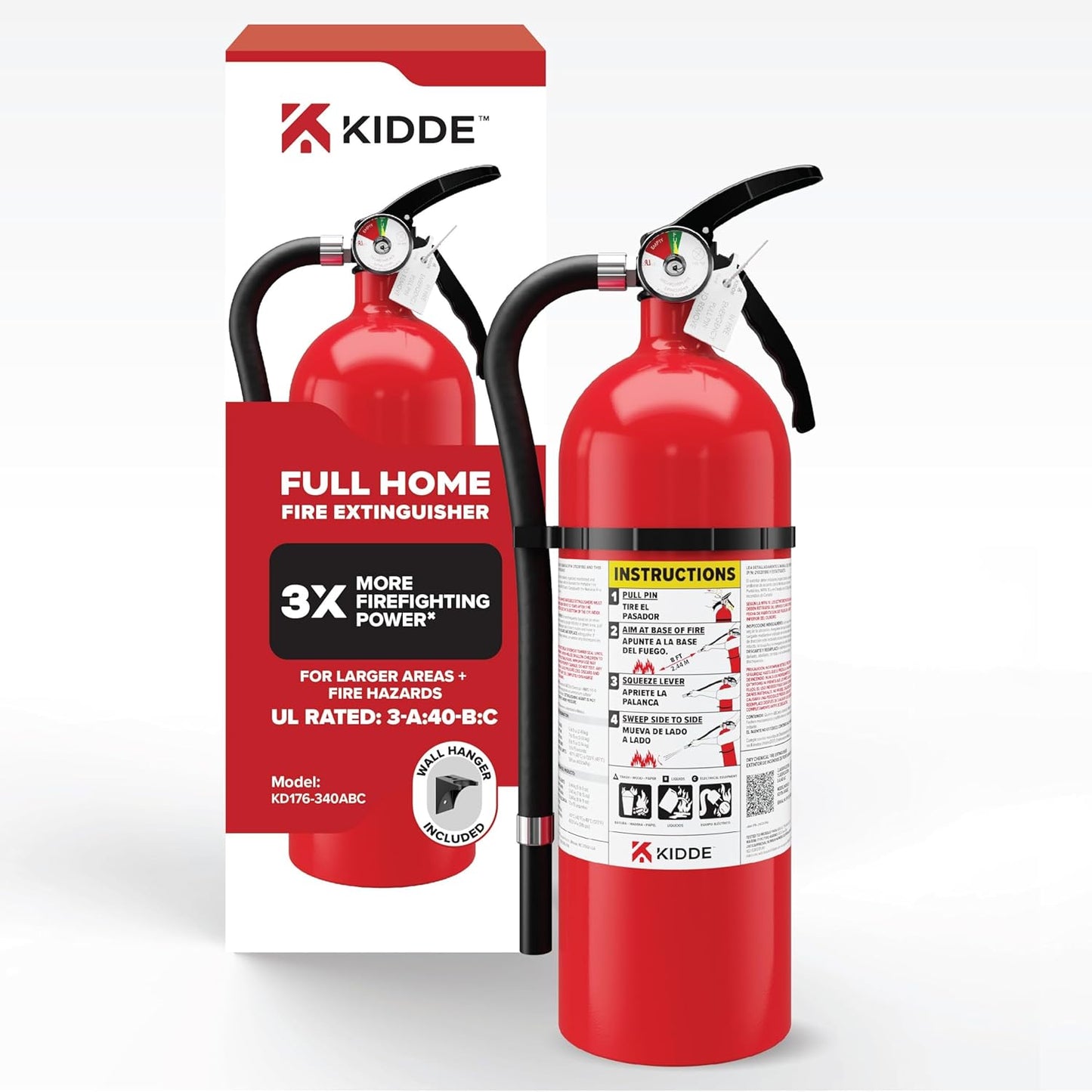 Kidde Multipurpose Fire Extinguisher for Home, Office, Dorm, Residential 3A40BC