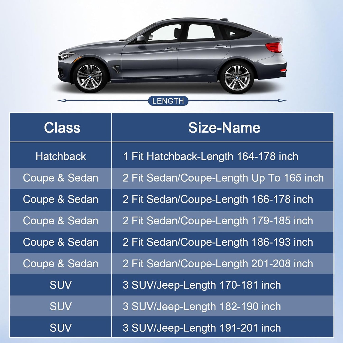 SUV Car Cover Waterproof All Weather for Automobiles, Full Exterior Covers for Jeep (182-190 inch) Universal Fit for Chevrolet Equinox, Ford Escape, etc. Rain Winter Sun Snow Protection.