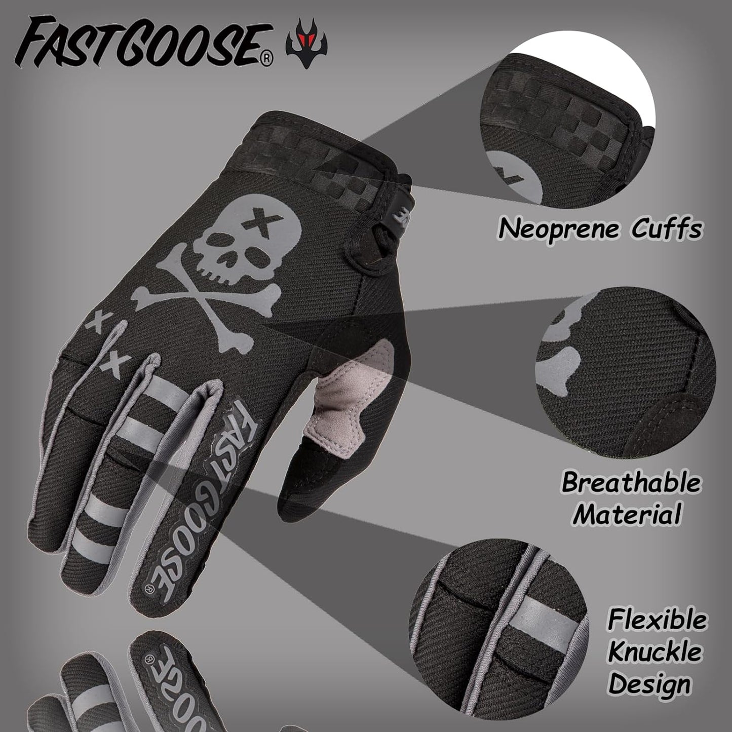 Dirt Bike Motorcycle Gloves - Motocross, Motorbike & ATV Off Road Racing Sports Cycling Gloves