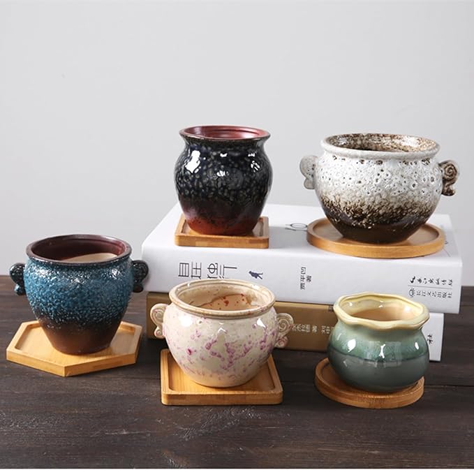 4PCS Mosaic Bamboo Coasters for Crafts, Blank Base Trays, Drinking Cup Coaster, Plant Coaster, Art Plate,DIY Mosaic Supplies (Deer)