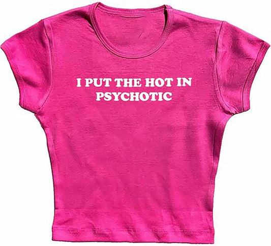 Women Girls Y2K Crop Top Letter Print Baby Tees Grunge T-Shirt
