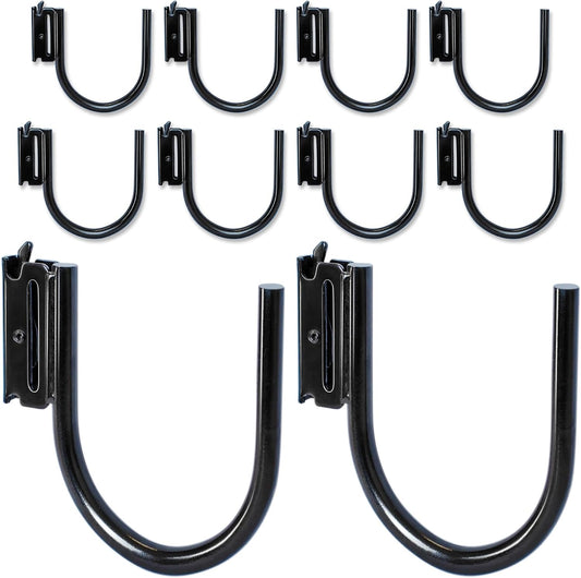 10-Pack 4" E Track J Hooks, Heavy Duty Black Steel Hanger 1,400lbs Break Strength E-Track Tie Down Accessories for Box Truck, Enclosed Trailer, Garage, Vans, Warehouse, Workshop