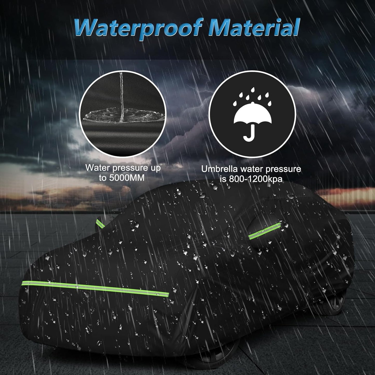 Custom Fit for Tesla Model Y Car Cover - Waterproof, All Weather, Heavy Duty Protection, Hail & Windproof, Long Lifetime, with Charge Port Opening and Side Zipper - Fits for Model Y 2020-2025