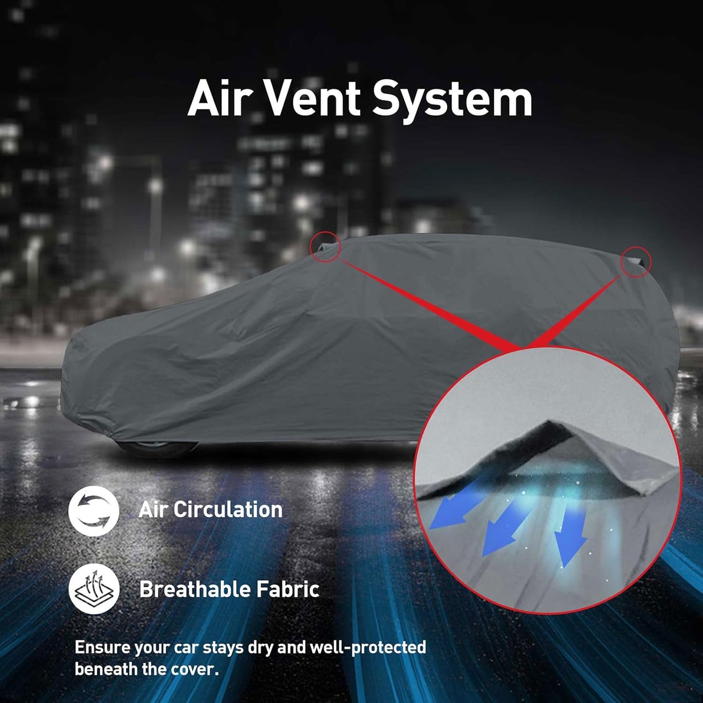 USCarCover Supreme All Weather Protection, Breathable Car Cover for Jeep CJ8 1981-1985 SUV 2-Door Upgraded Fabric Pollution, Dust, Sun, Snow, Rain