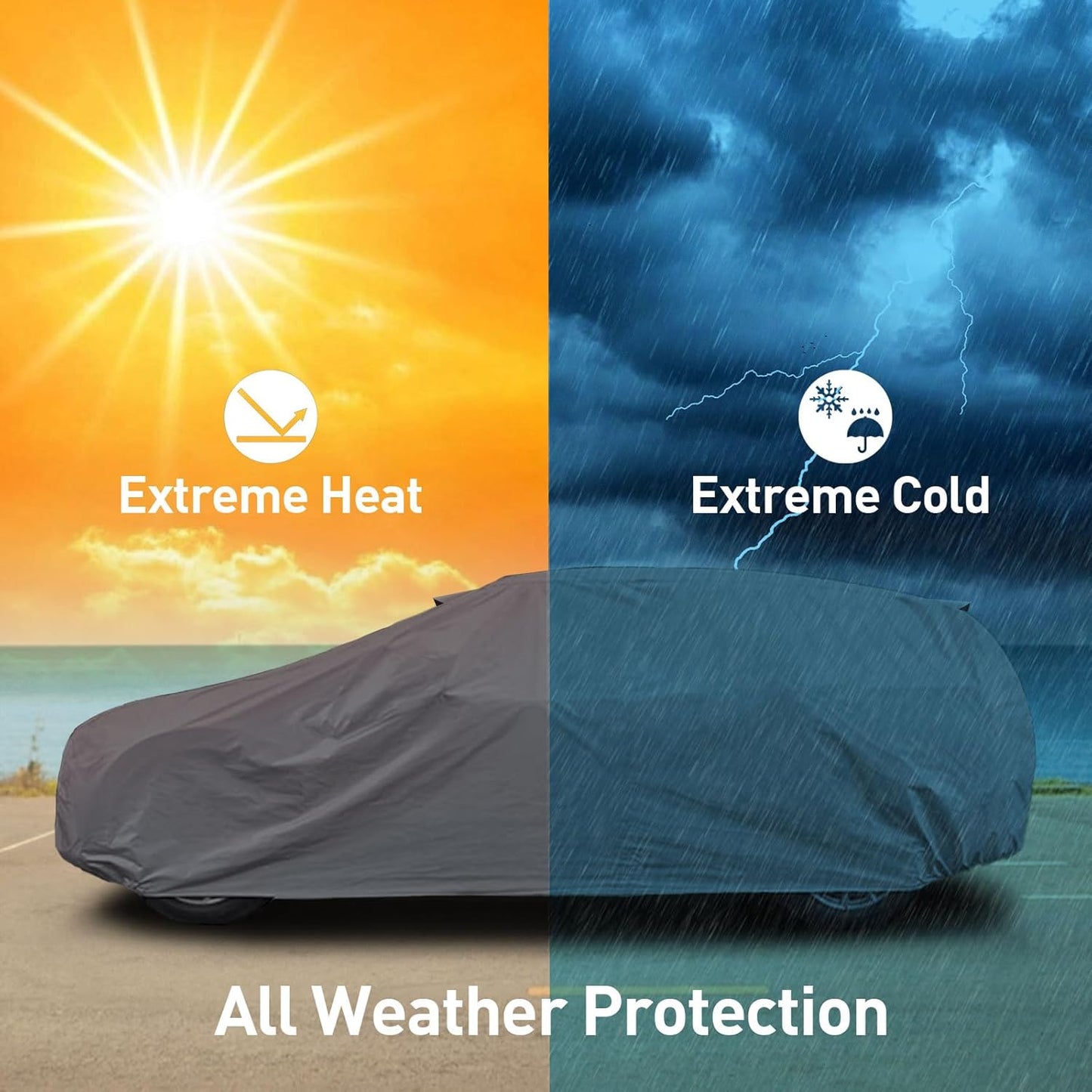 USCarCover Supreme All Weather Protection, Breathable Car Cover for Jeep TJ 1997-2006 SUV 2-Door Upgraded Fabric Pollution, Dust, Sun, Snow, Rain