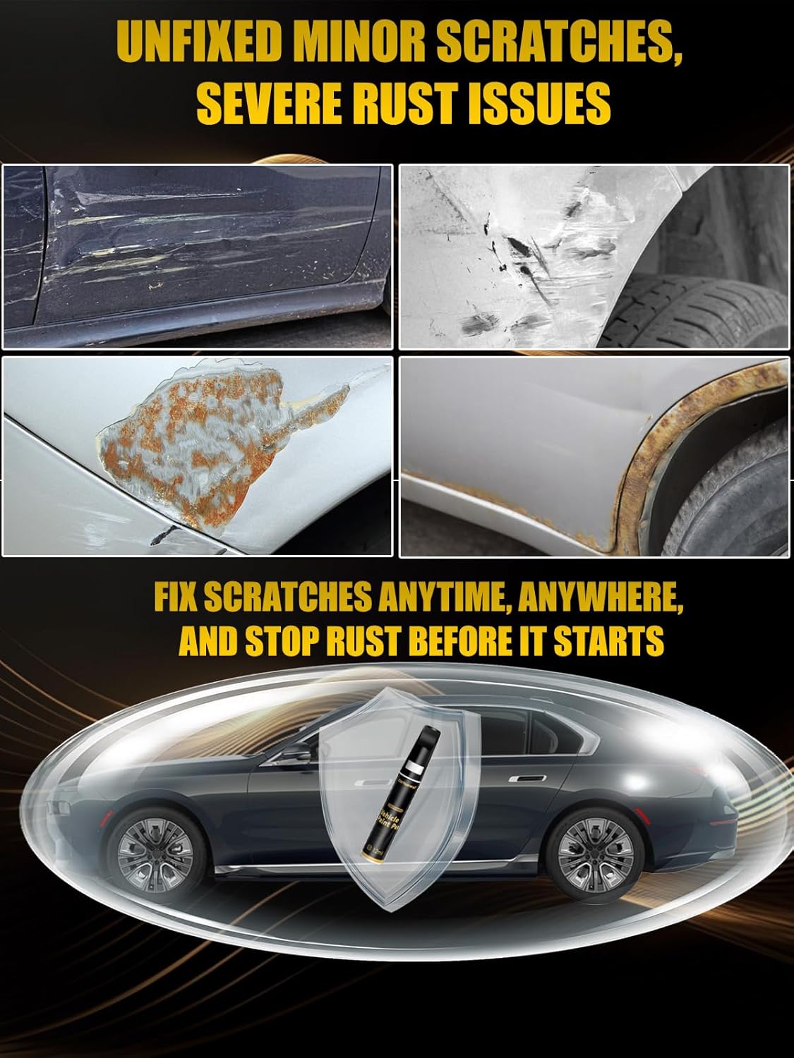 (LZ7S/6Y) Daytona Gray Pearl Touch Up Paint Compatible with Audi, Exact Match Car Paint Pen Automotive Scratch Repair Remover Kit Quick & Easy Solution for Vehicle Chips and Nicks