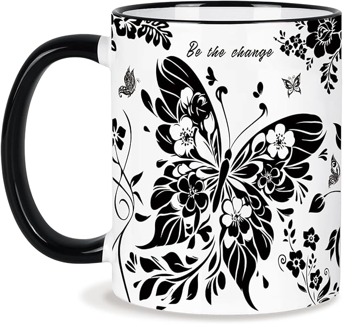 Butterfly Cup 11Oz Butterfly Gifts for Women, Mothers Day Gifts for Mom Friends and Family, Boho Coffee Mug Birthday Gift Graduation Gift for Women, Mom, Grandma, Microwave & Dishwasher Safe