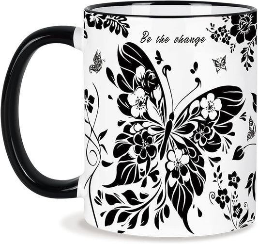 Butterfly Cup 11Oz Butterfly Gifts for Women, Mothers Day Gifts for Mom Friends and Family, Boho Coffee Mug Birthday Gift Graduation Gift for Women, Mom, Grandma, Microwave & Dishwasher Safe