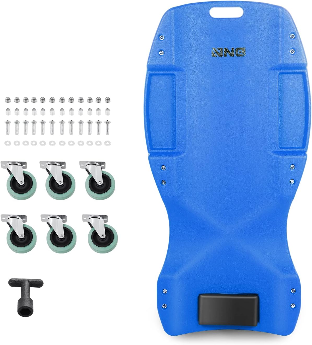 DNA MOTORING TOOLS-00239 48 Inches Heavy-Duty Low-Profile Roller Automotive Creeper with Padded Headrest, Blue