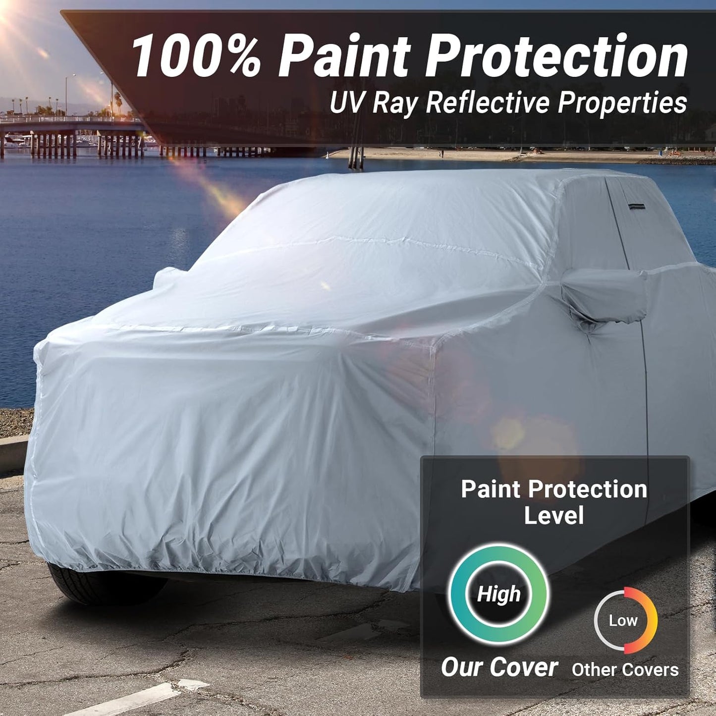 iCarCover Fits 2015-2024 Canyon Crew Cab, 5.1 ft Short Bed GMC Truck Cover Automobiles Form-Fit Padded Full Exterior Waterproof Automobiles Protection Covers