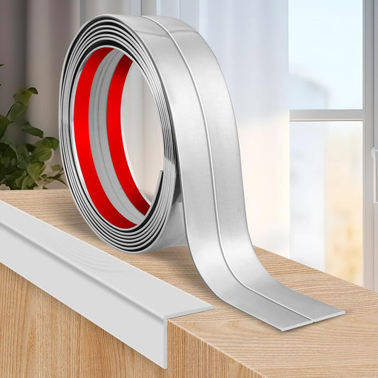 Flexible Wall Corner Protector Moulding Trim Peel and Stick Wall Corner Guards Edge Protector Self Adhesive Wall Molding Trim Strip for Wall Edge Corner Ceiling (Silver, 2.4 in x 10 Ft)