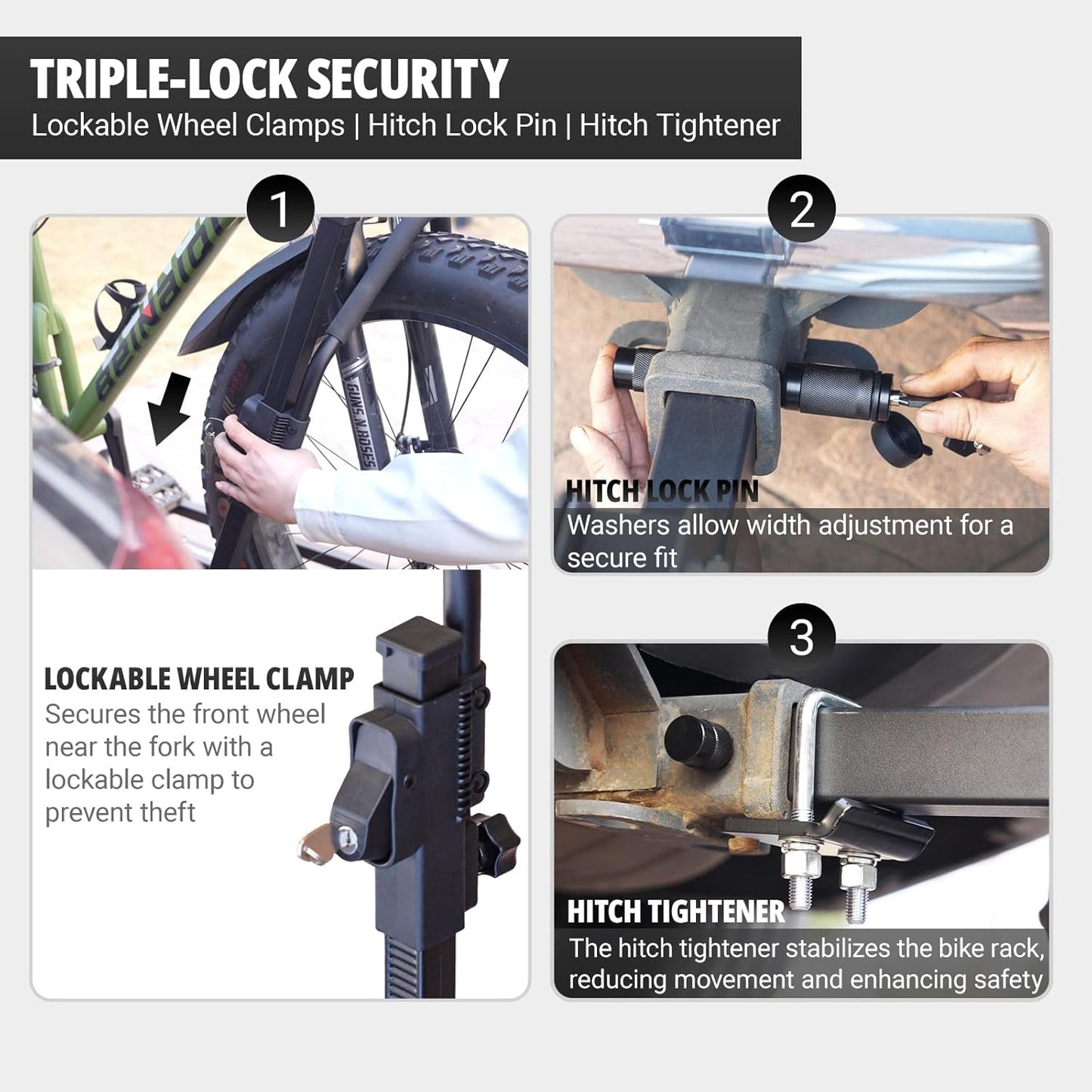 TRAILV2 Hitch Mount 2-Bike Rack with Bike Ramp - Tilt, Fold, Anti-Theft Hitch & Wheel Lock, 170lbs Capacity, 2-Inch Receiver, Up to 5.0" Fat Tire, Electric Bike Rack for Car, SUV, RV, Truck