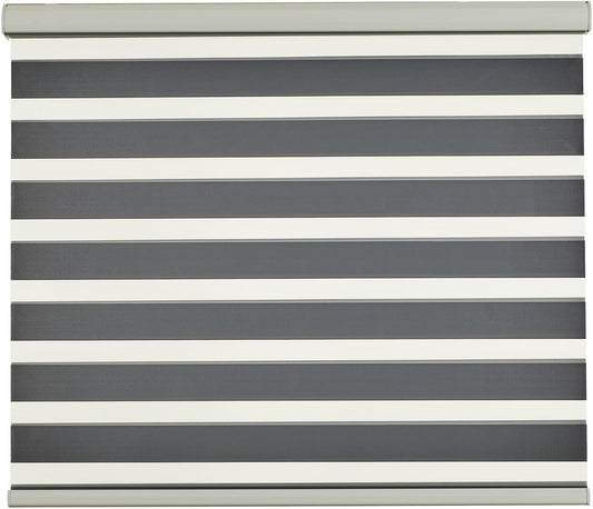 Persilux Zebra Blinds for Windows, Cordless Roller Blinds (50" W x 72" H, White) Light Filtering Sheer Window Treatments, Light Control for Day and Night, Room Darkening Roller Shades for Windows