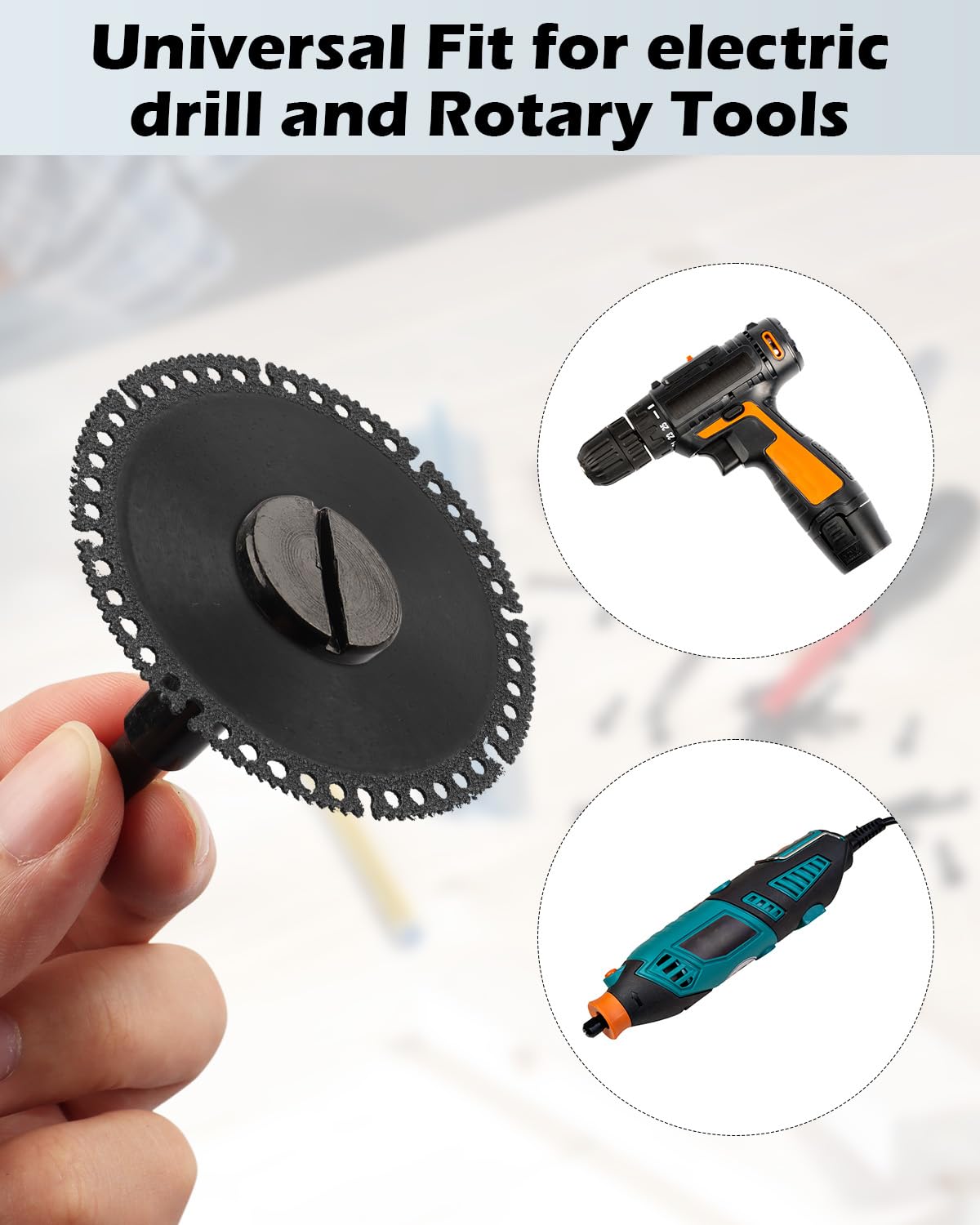 Cut Off Wheel Mounting Mandrel Holder 3/8" & 1/4" Arbor Hole, 4 Pack Cut-Off Wheel for Die Grinder Accessories Drill Bits Tool