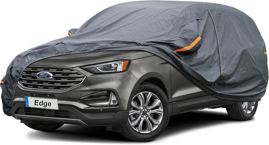 Premium Car Cover Custom Fit Ford Edge (2007-2025), 16 Layers Heavy Duty Car Cover Waterproof All Weather with Zipper Door for Sun Rain Snow Dust Uv Protection