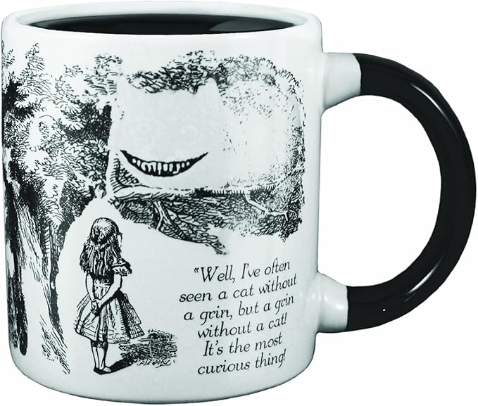 The Unemployed Philosophers Guild Heat Transforming Disappearing Cheshire Cat Mug - Hot Coffee Leaves Behind Only the Grin, Comes in Gift Box, 12oz