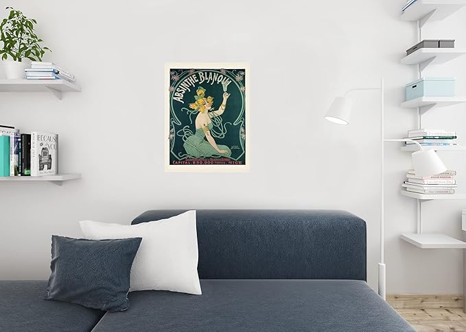 Absinthe Blanqui by Nover Art Nouveau Vintage Advertisement Ad Anise Spirit French Nice France Liquor Drinking Bar Whiskey Cocktail Decoration Cool Wall Art Print Poster 24x36