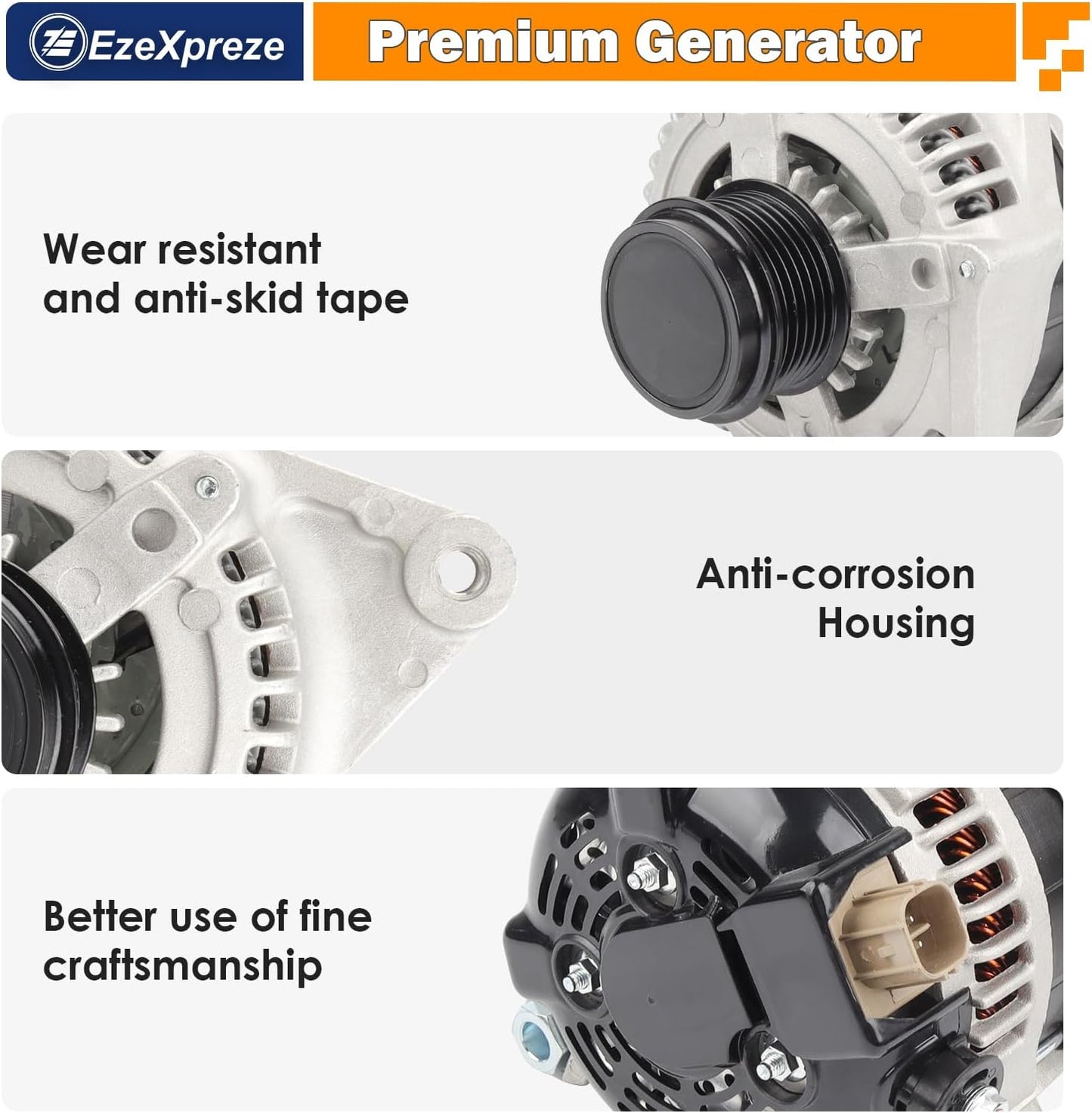 Ezexpreze Alternator 2.5 2.5L Replacement Compatible with 2012 2013 2014 2015 Toyota Camry, 2009-2012 RAV-4, 2011-2016 Scion tC OE#27060-0V010-84,11402,104210-2270,210-0722,9664219-227