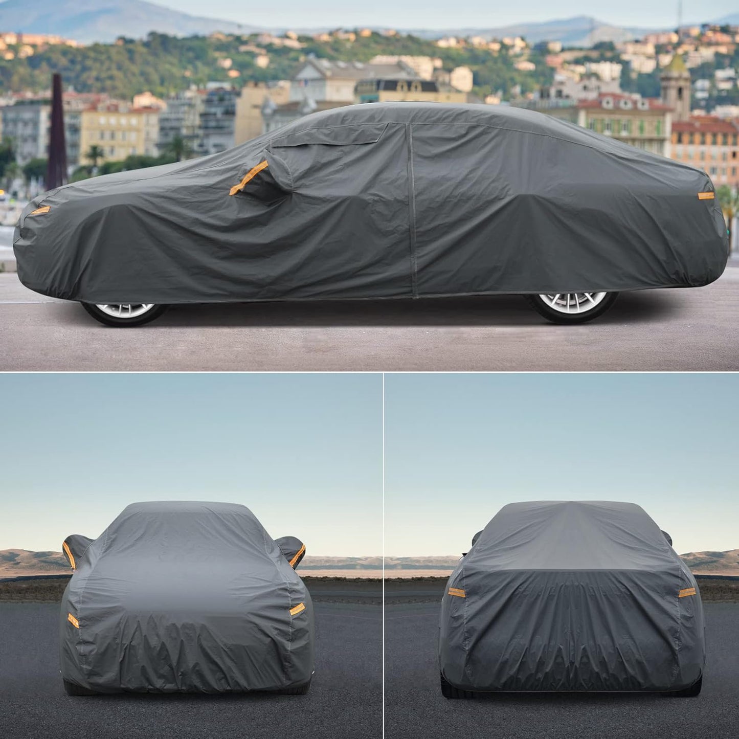 Premium Car Cover Custom Fit Mercedes-Benz C Class C250 C300 C350 C400 C450 C63 AMG, 16 Layers Heavy Duty Car Cover Waterproof All Weather with Zipper Door for Sun Rain Snow Dust Uv Protection