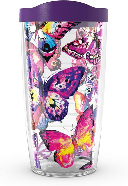 Tervis Butterfly Passion Made in USA Double Walled Insulated Tumbler Travel Cup Keeps Drinks Cold & Hot, 16oz, Classic