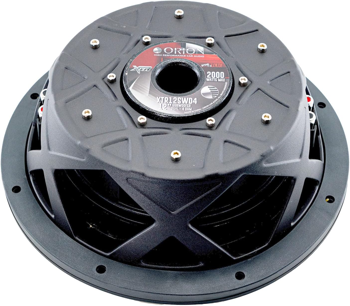 ORION XTR Series XTR12SWD4 Shallow Mount 12” Car Subwoofer, 2000W Max Power, 500W RMS, Dual 4 Ohm, UV Coated Cone, NBR Surround – Compact Slim Subwoofer for Clean Bass in Tight Car Audio Installs