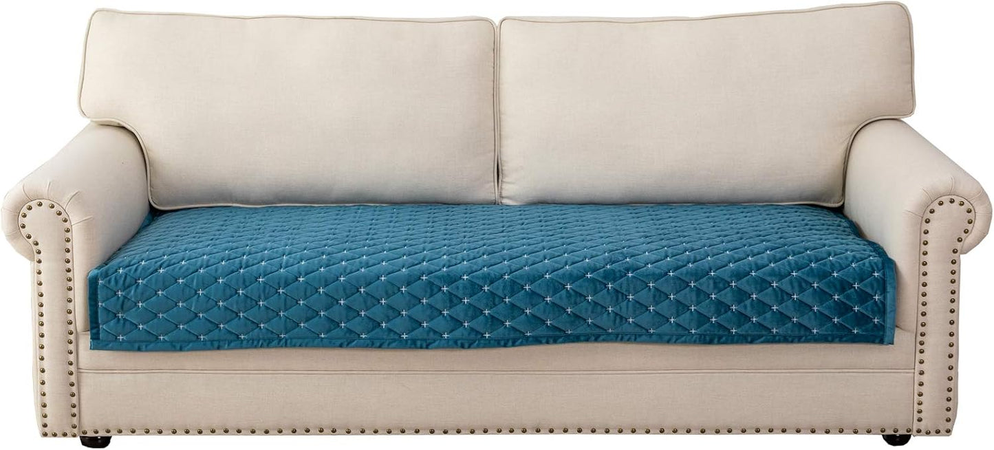 Eismodra Couch Cover,Sectional Couch Covers,Sofa Covers for 3 Cushion Couch,Anti-Slip Sofa Slipcovers for Dogs Cats Kids Loveseat Recliner L Shaped Armrest Backrest,Blue 36''x82''(Only 1 Piece)