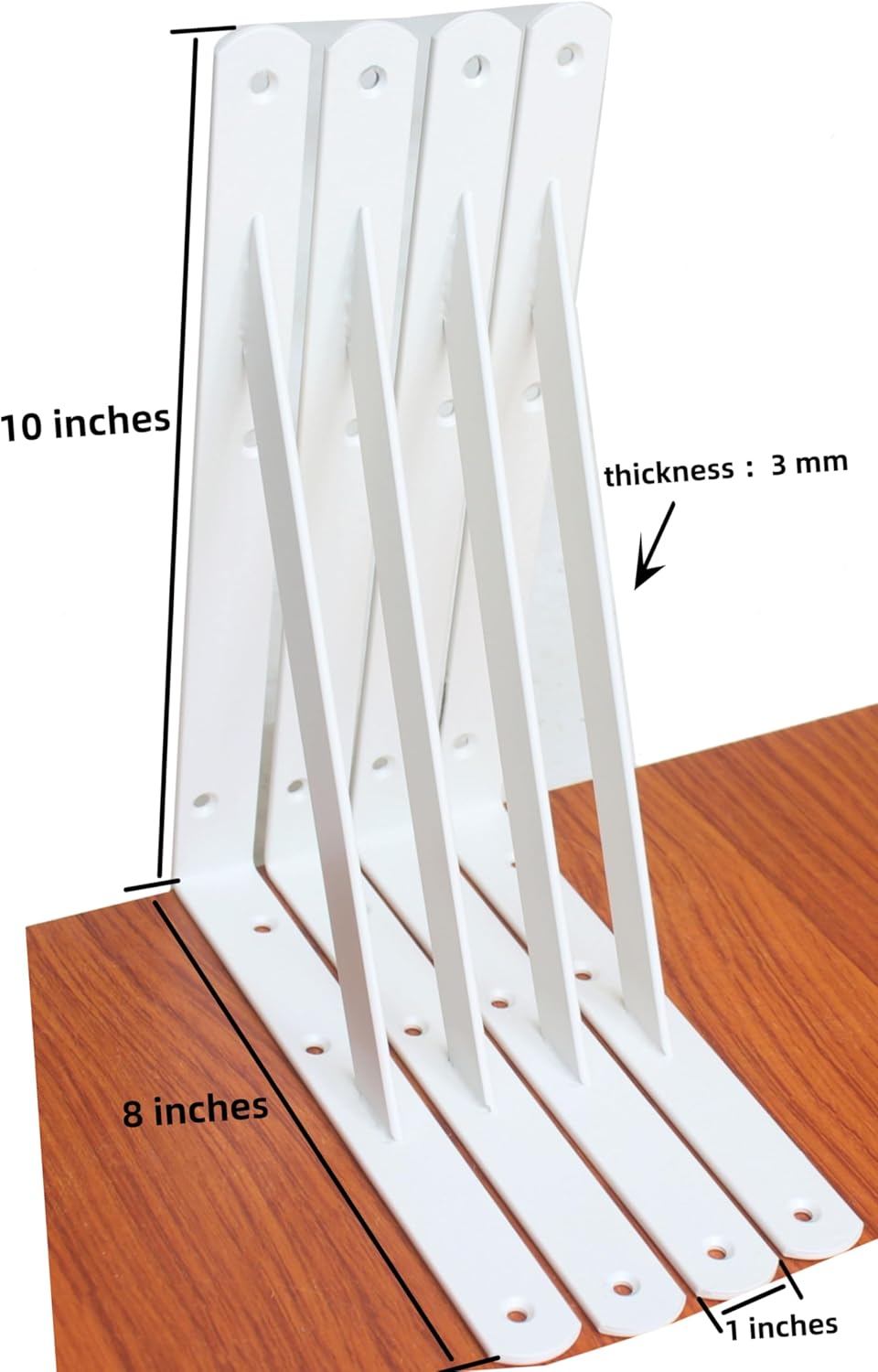 16 Pack L10 x H 8" White Heavy Duty Shelf Brackets with Screws Metal Shelf Brackets Shelf Support Angle Brackets for Shelves L Brackets Heavy Duty Floating Shelf